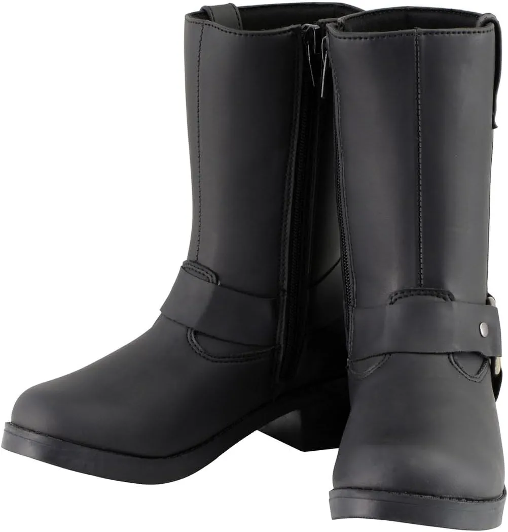 Milwaukee Leather MBK9280 Boys Classic Black Harness Biker Boots
