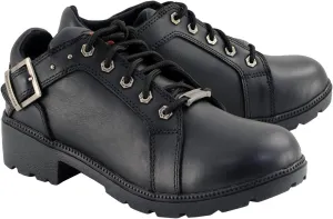 Milwaukee Leather MBL9311 Women's Black Leather Lace-Up Motorcycle Riding Shoes with Anti-Slip Outsole - 10