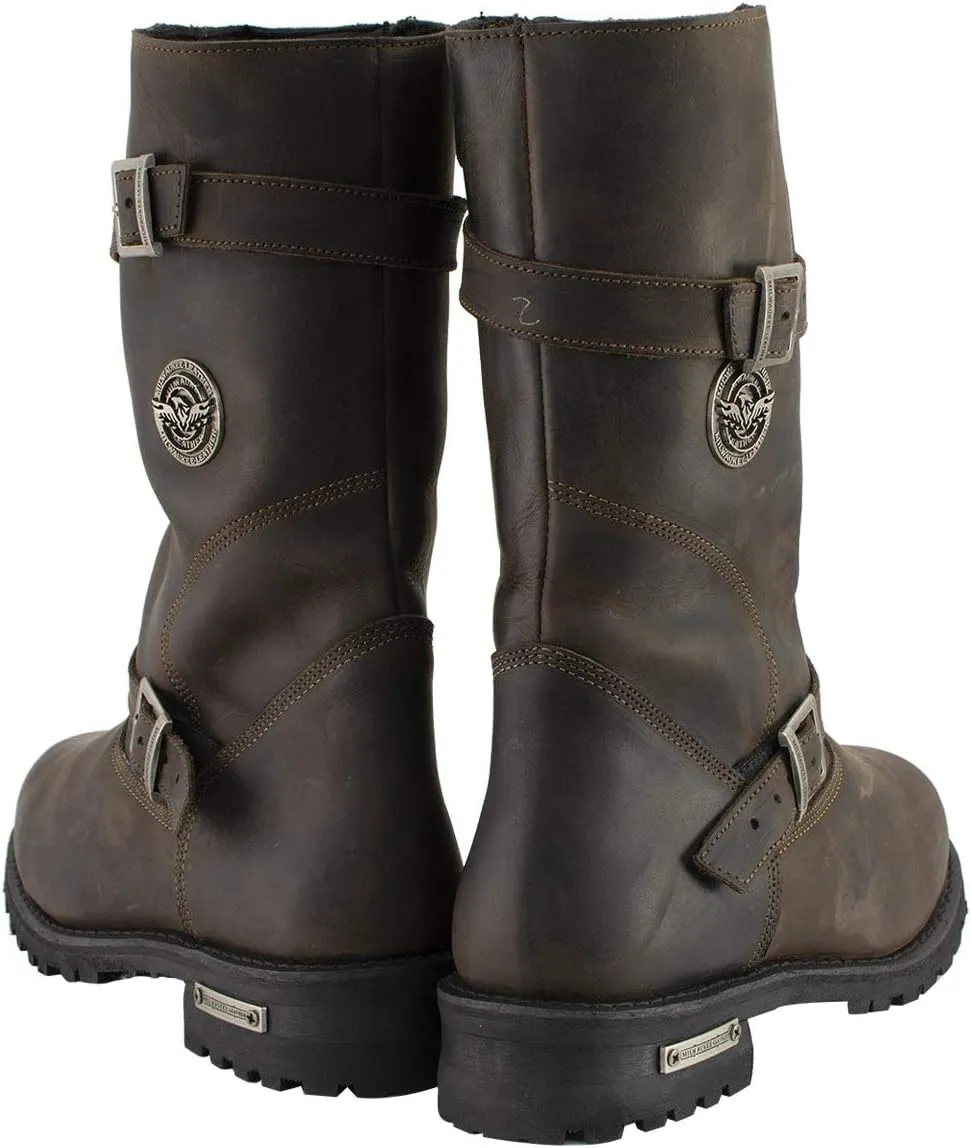 Milwaukee Leather MBM9063 Men's Classic Distressed Brown Leather Motorcycle Engineer Riding Biker Boots - 9.5
