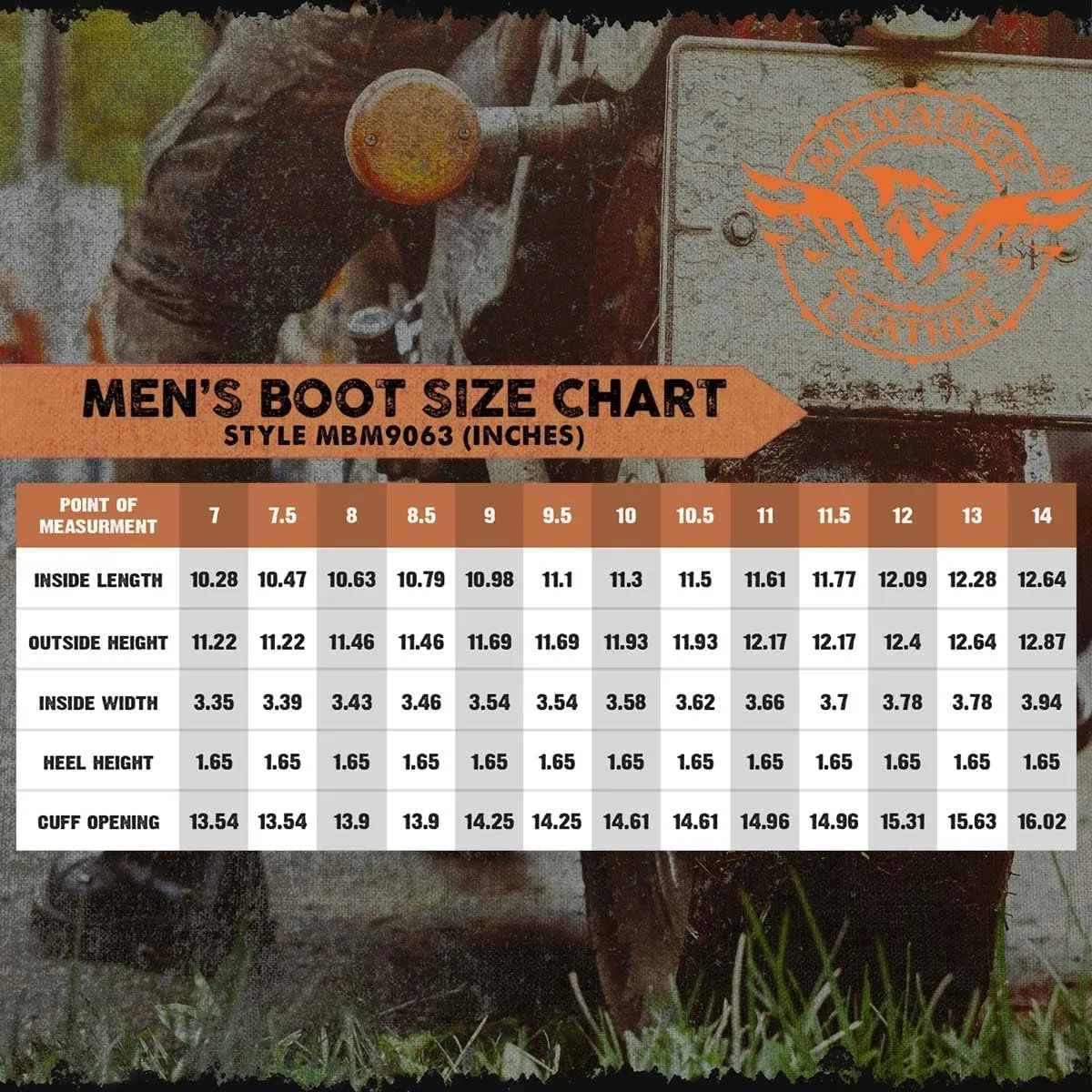 Milwaukee Leather MBM9063 Men's Classic Distressed Brown Leather Motorcycle Engineer Riding Biker Boots - 9.5