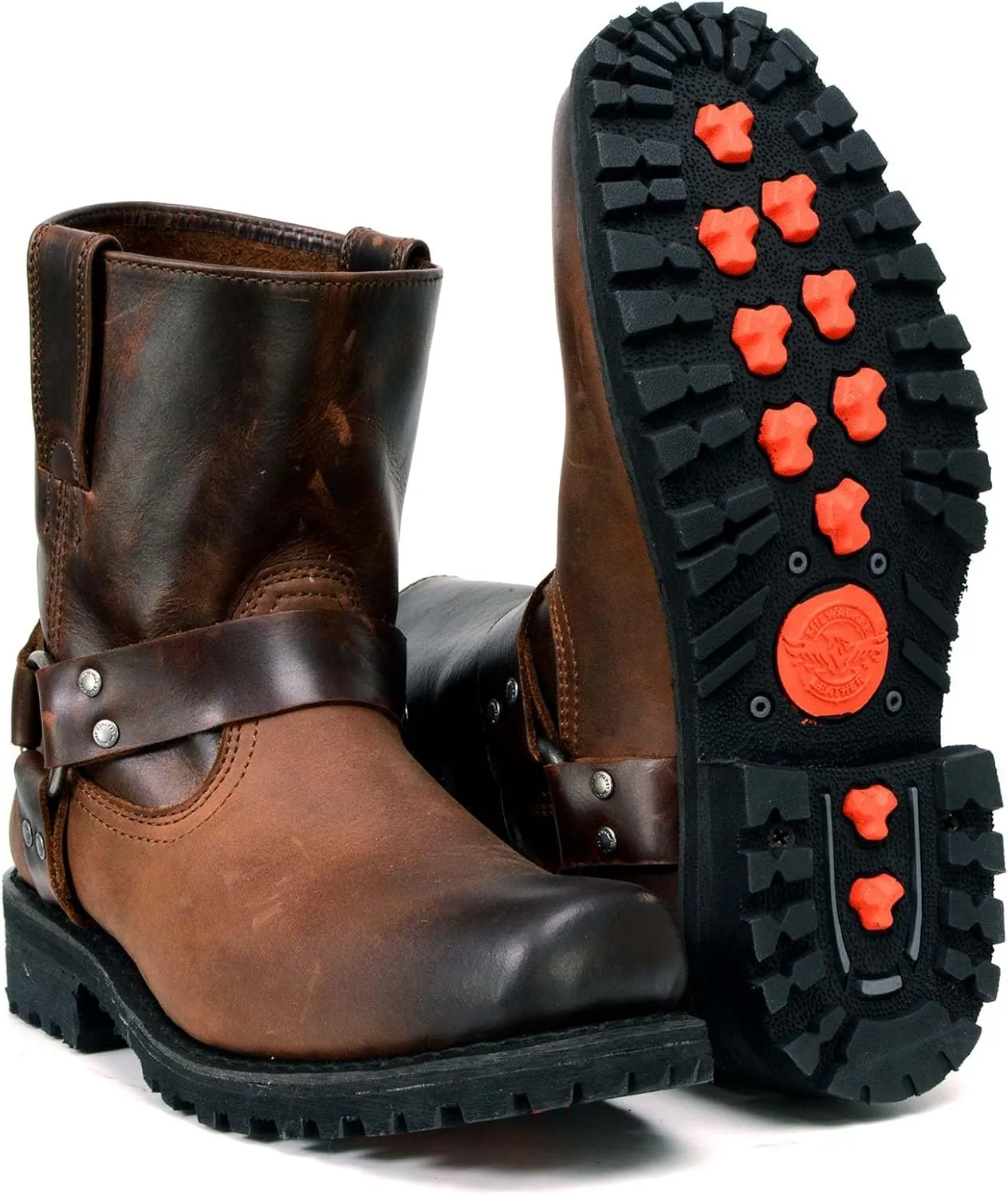 Milwaukee Leather Men's Classic Premium Leather Harness Motorcycle Boots Collection - 11.5