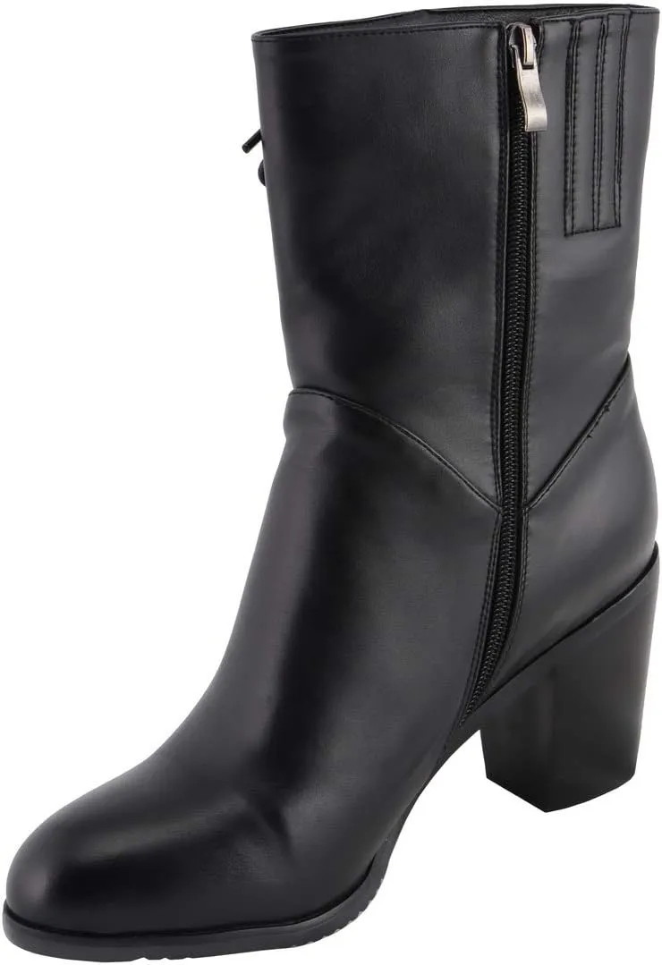 Milwaukee Leather Women's Black Lace-Side Fashion Motorcycle Riding Boots MBL9436