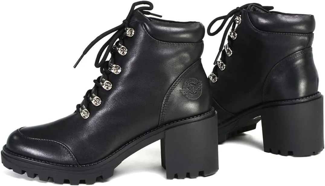 Milwaukee Leather Women's Premium Leather Classic Casual Fashion Biker Motorcycle Boots Collection - 9