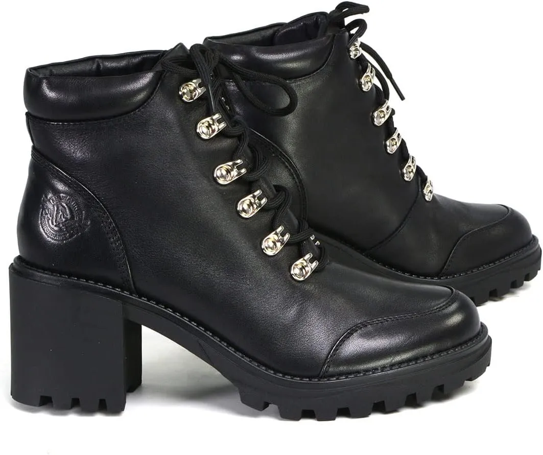 Milwaukee Leather Women's Premium Leather Classic Casual Fashion Biker Motorcycle Boots Collection - 9