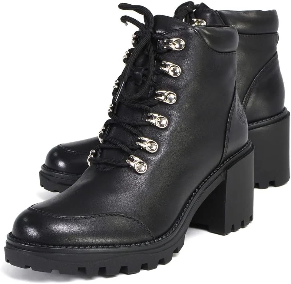 Milwaukee Leather Women's Premium Leather Classic Casual Fashion Biker Motorcycle Boots Collection - 9