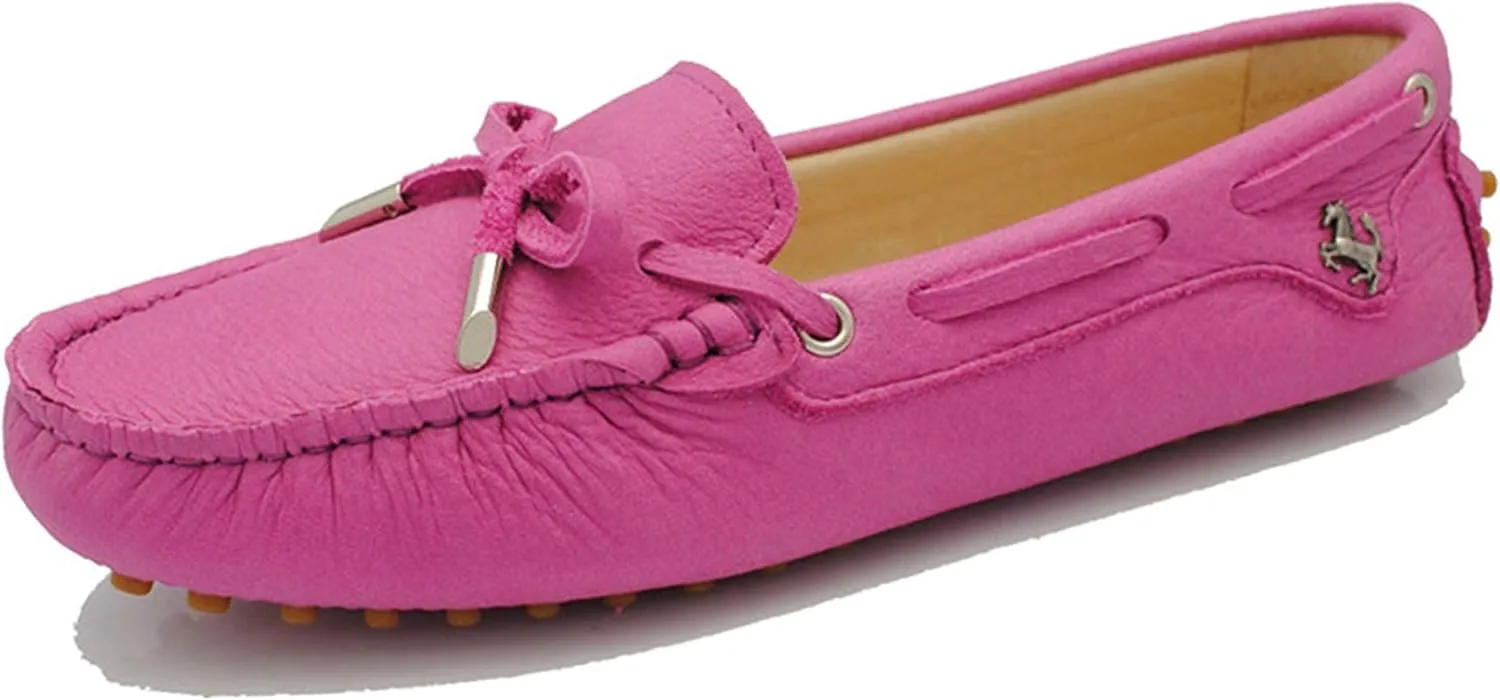 Minishion Boat Shoes for Women Comfortable Leather Loafers YB96010