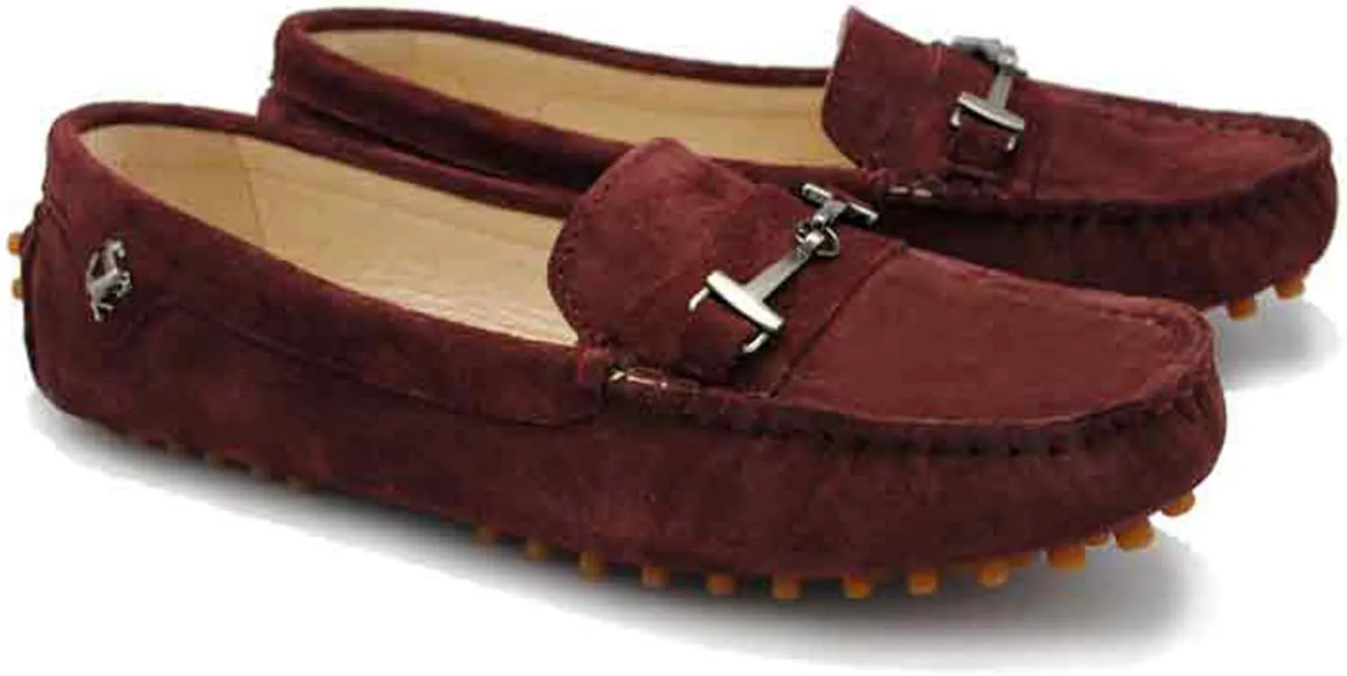 Minishion Loafers for Women Metallic Buckle Driving Shoes YB96015