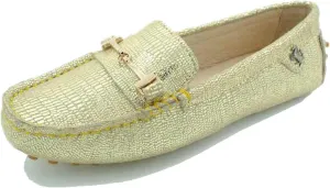 Minishion Loafers for Women Metallic Buckle Driving Shoes YB96015