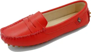 Minishion Womens Penny Loafers Quality Leather Dress Slip-ons Flats YB96018