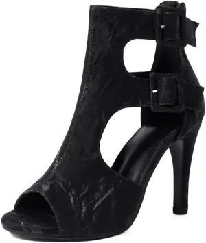 MRKEWUNEY Classic Womens Gladiator Booties Zipper Stiletto Heels Mesh Booties EU33-46