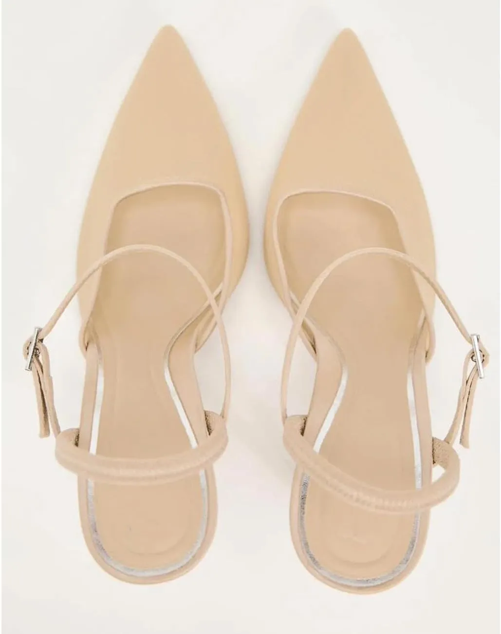 MRKEWUNEY Fashion Mesh Slingback Pumps Shoes for Women Ankle Strap Pointed Toe Pumps