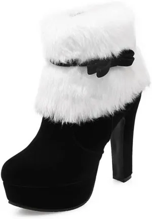 MRKEWUNEY Women's Christmas Ankle Boots