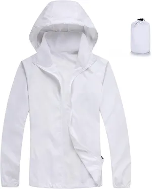 Muscularfit Mens Packable Rain Jacket Lightweight Waterproof Windbreaker Jackets Sun Hoodie Light Raincoats with Storage Bag