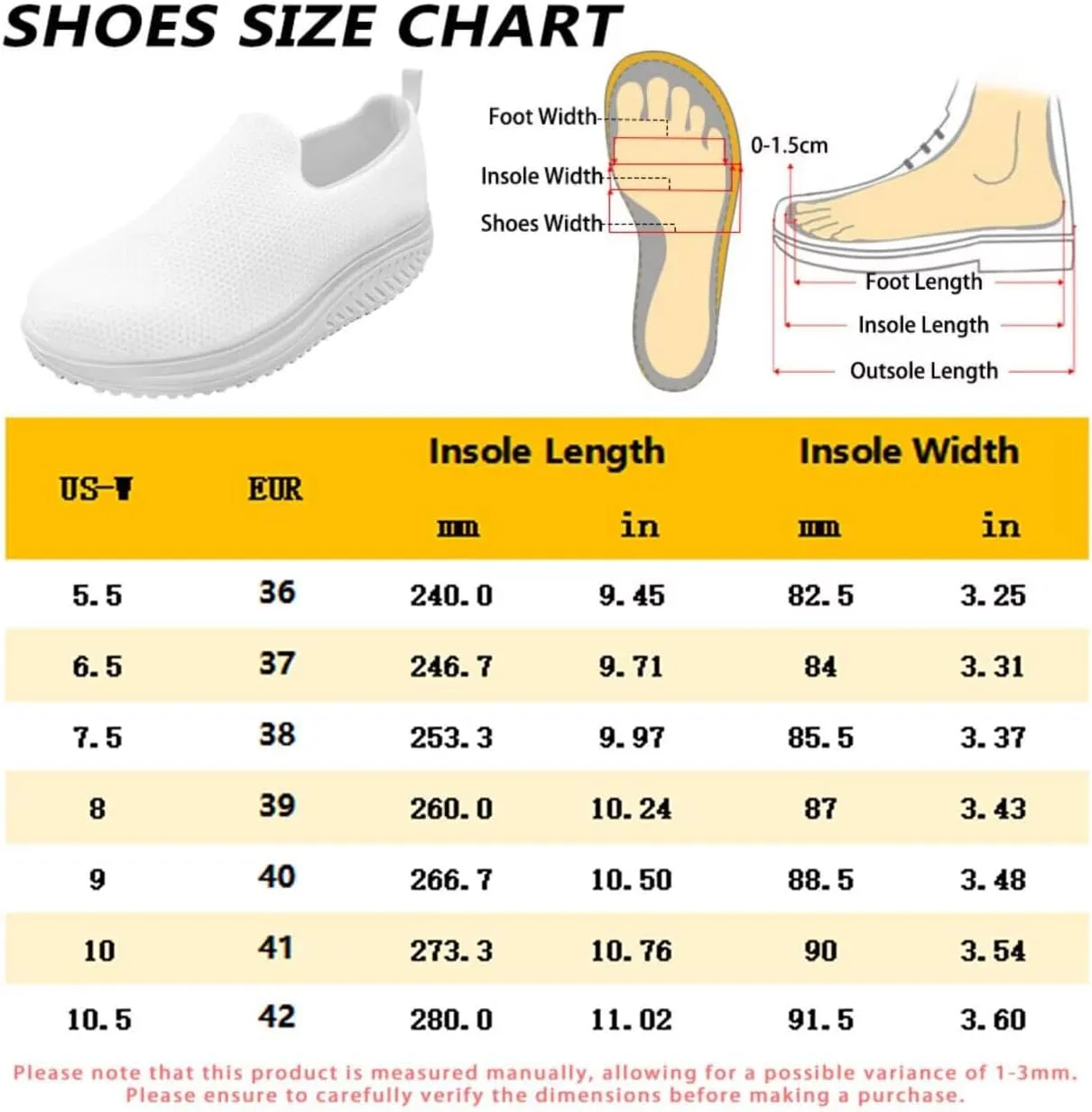 Music Note Womens Walking Sneakers Lightweight Platform Shoes Slip-on Casual Loafer for Outdoor Camping Gym