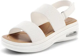 mysoft Women's Walking Sandals Comfortable Air Cushion Platform Elastic Ankle Strap Open Toe Ourdoor Summer Shoes