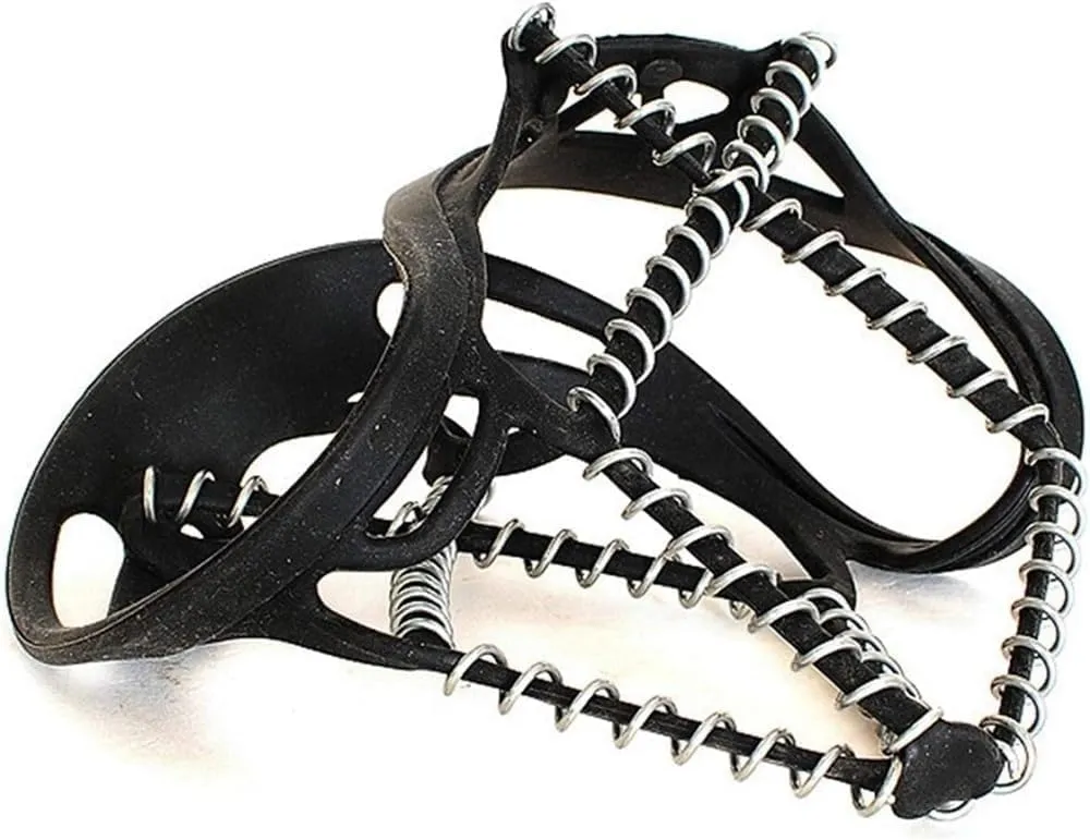 Non-Slip Ice Grips for Shoes, Outdoor Crampons Traction Cleats for Snow Hiking, Walking, Ice Fishing, 1 Pair