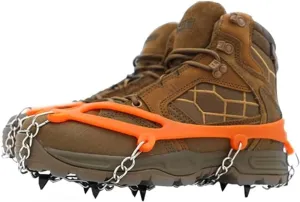 Non-Slip Winter Climbing Crampons Cleats, 8-Stud Manganese Steel Ice Grippers for Shoes, Boots, Sneakers, Outdoor Hiking, Snow & Ice Traction Overshoes