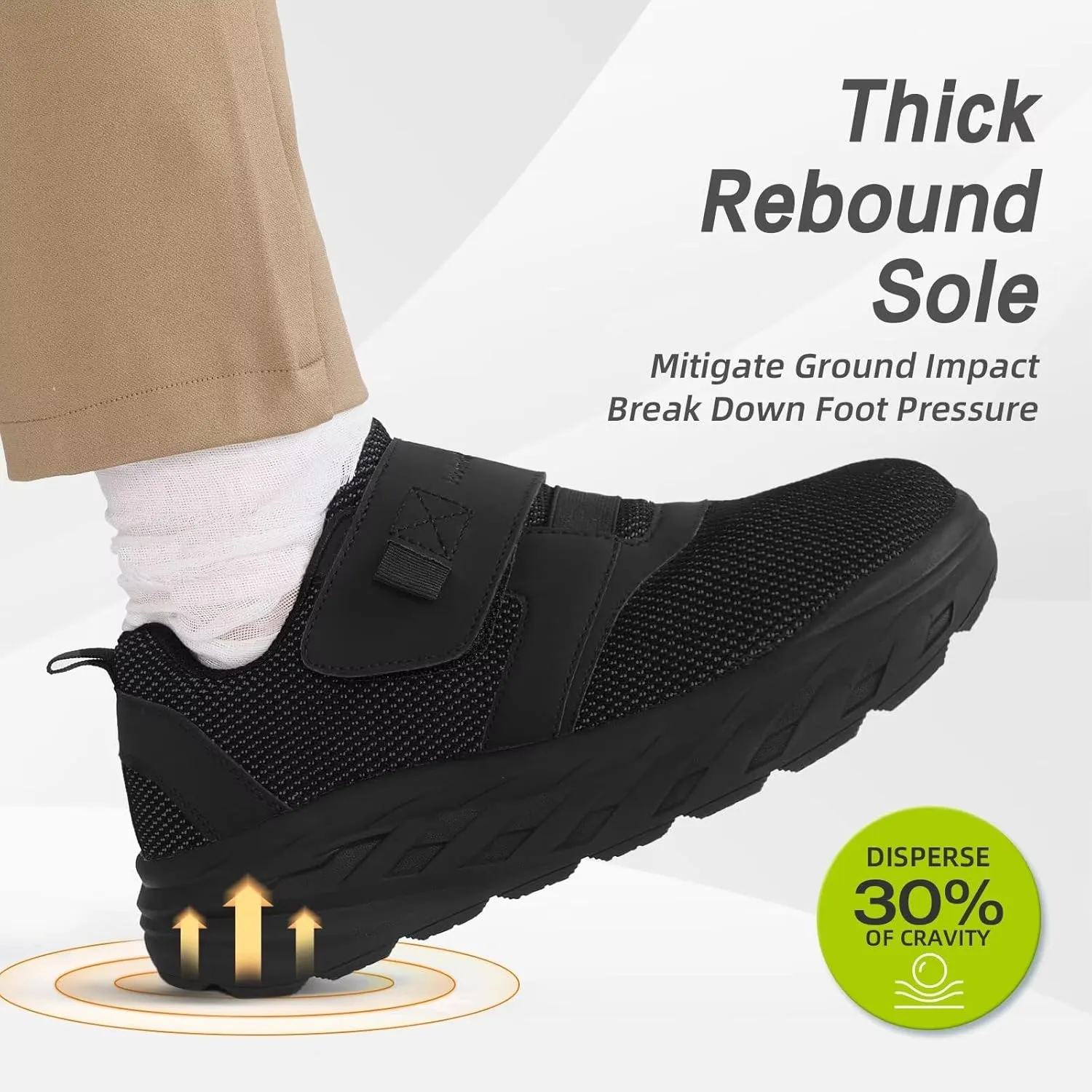 OrthoComfoot Women's Orthopedic Diabetic Wide Walking Shoes: Comfortable Casual Arch Support Plantar Fasciitis Loafers, Orthotic High Arch Swollen Feet Adjustable Work Shoes for Ankle and Heel Pain