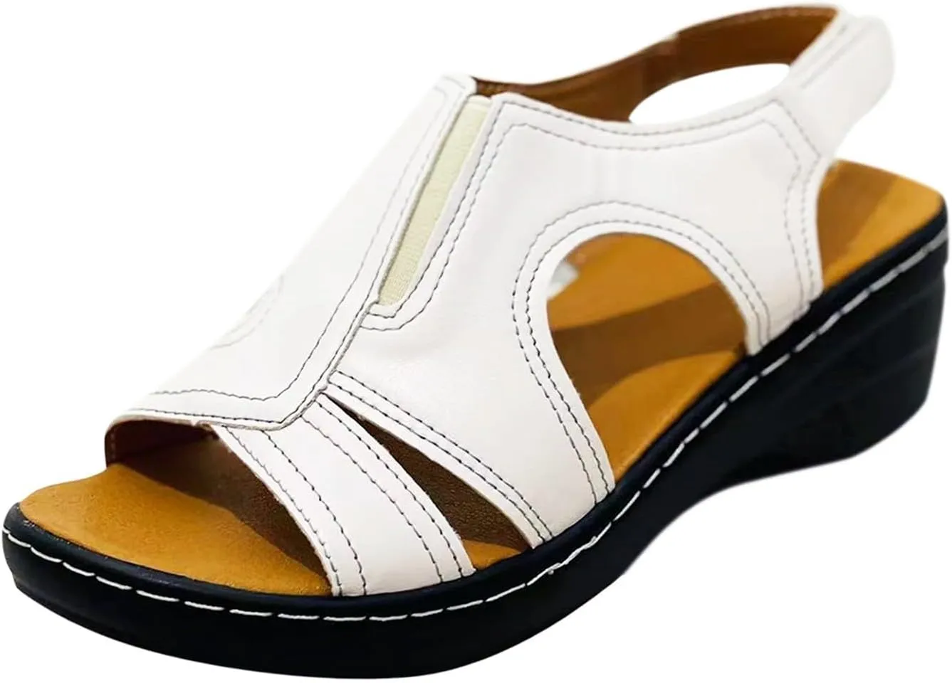 Orthopedic Sandals for Women Arch Support Ankle Strap Dressy Walking Sandals Open Toe Platform Wedge Beach Shoes