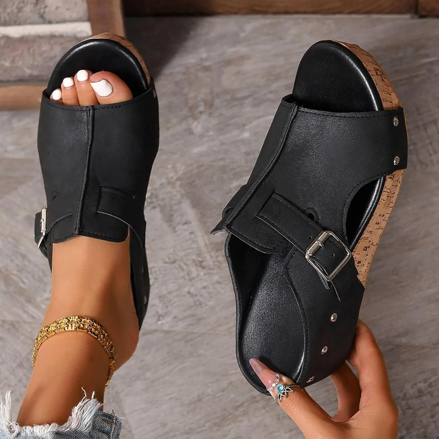 Orthopedic Wedge Sandals for Women 2025 New Platform Sandal Ankle Strap Open Toe Espadrilles Dressy Casual Boho Summer Beach Ladies Wedges