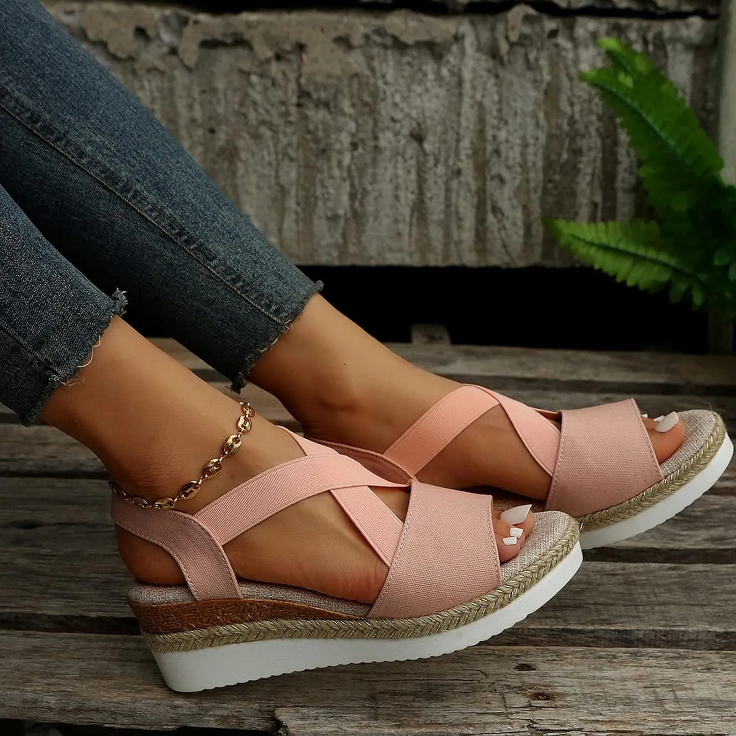 Orthopedic Wedge Sandals for Women Open Toe Ankle Strap Platform Espadrilles Wedges Shoes Dressy Summer Beach Shoes 2025
