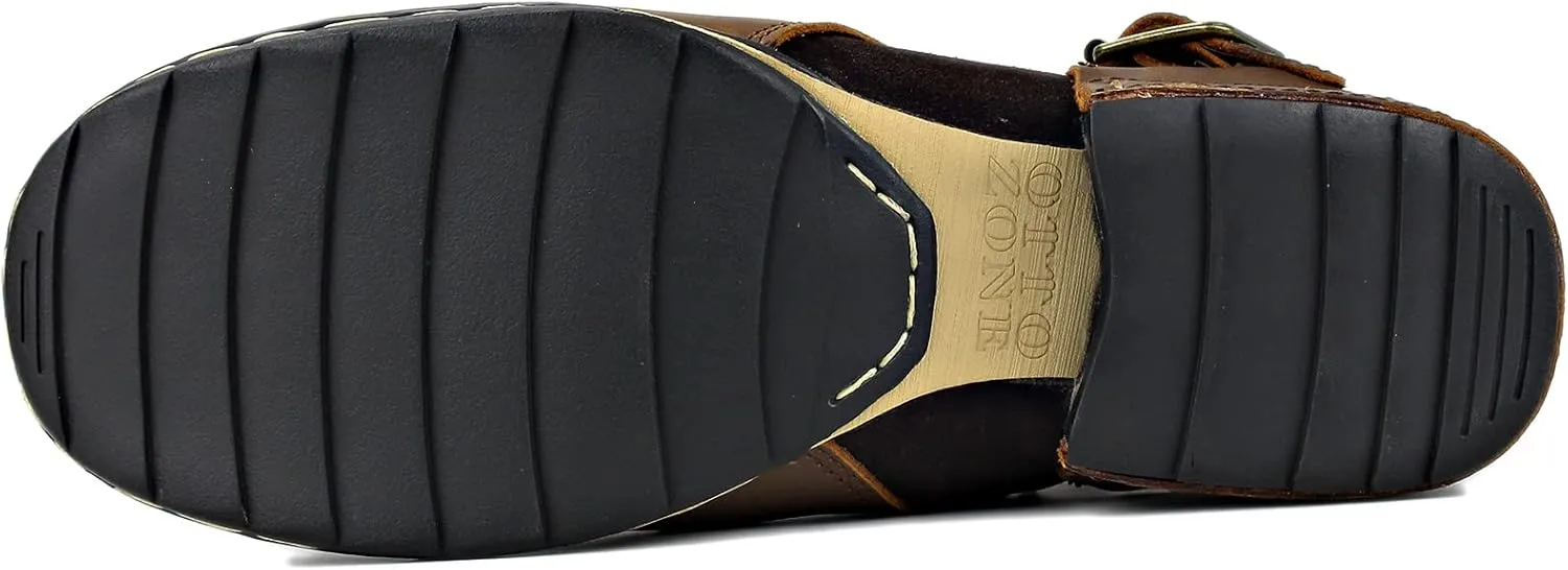 OSSTONE Moto Boots for Men Fashion Zipper-up Leather Chukka Boots Casual Shoes OS-5008-1-ABNH