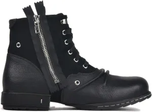 OSSTONE Moto Boots for Men Fashion Zipper-up Leather Chukka Boots Casual Shoes OS-5008-8-US
