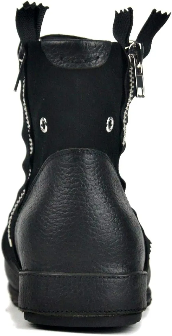 OSSTONE Moto Boots for Men Fashion Zipper-up Leather Chukka Boots Casual Shoes OS-5008-8-US