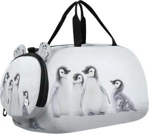 Penguin Youth Sports & Travel Duffle Bag with Shoe Compartment,Waterproof Gym Bag for Girls and Boys (Overnight Essentials Organizer)
