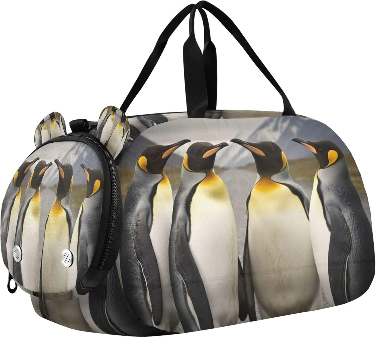 Penguin Youth Sports & Travel Duffle Bag with Shoe Compartment,Waterproof Gym Bag for Girls and Boys (Overnight Essentials Organizer)