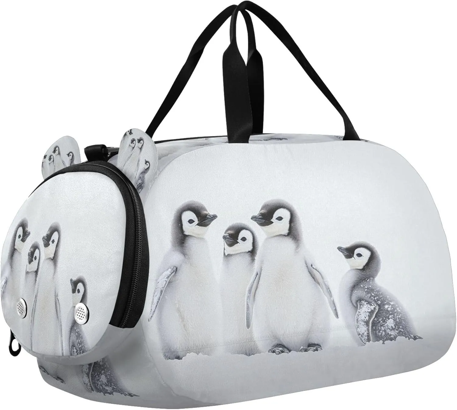 Penguin Youth Sports & Travel Duffle Bag with Shoe Compartment,Waterproof Gym Bag for Girls and Boys (Overnight Essentials Organizer)