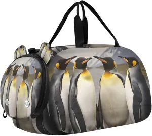 Penguin Youth Sports & Travel Duffle Bag with Shoe Compartment,Waterproof Gym Bag for Girls and Boys (Overnight Essentials Organizer)