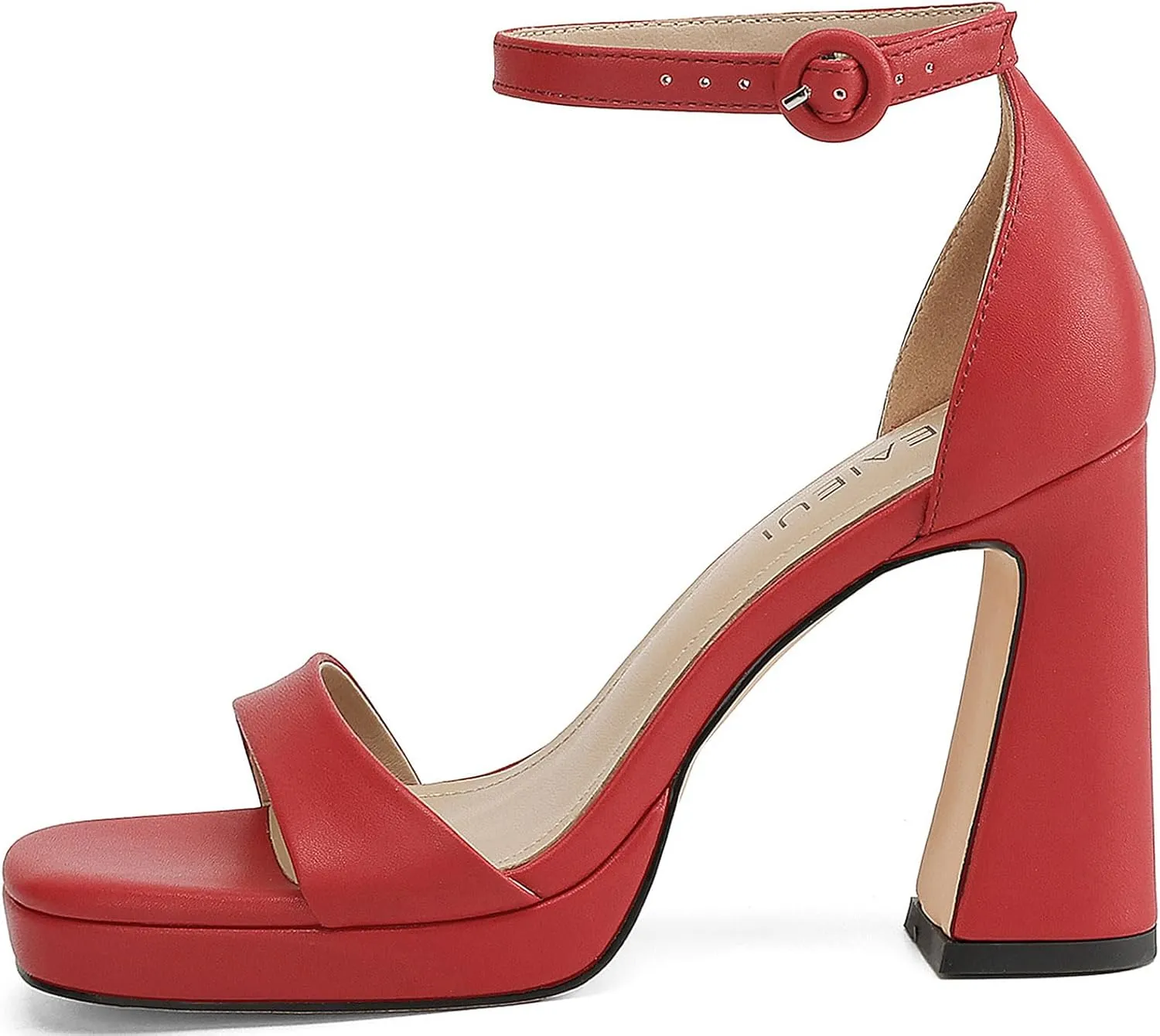 Platform Heels for Women Chunky High Heels with Ankle Strap Square Toe Strappy Heels for Women Heeled Sandals