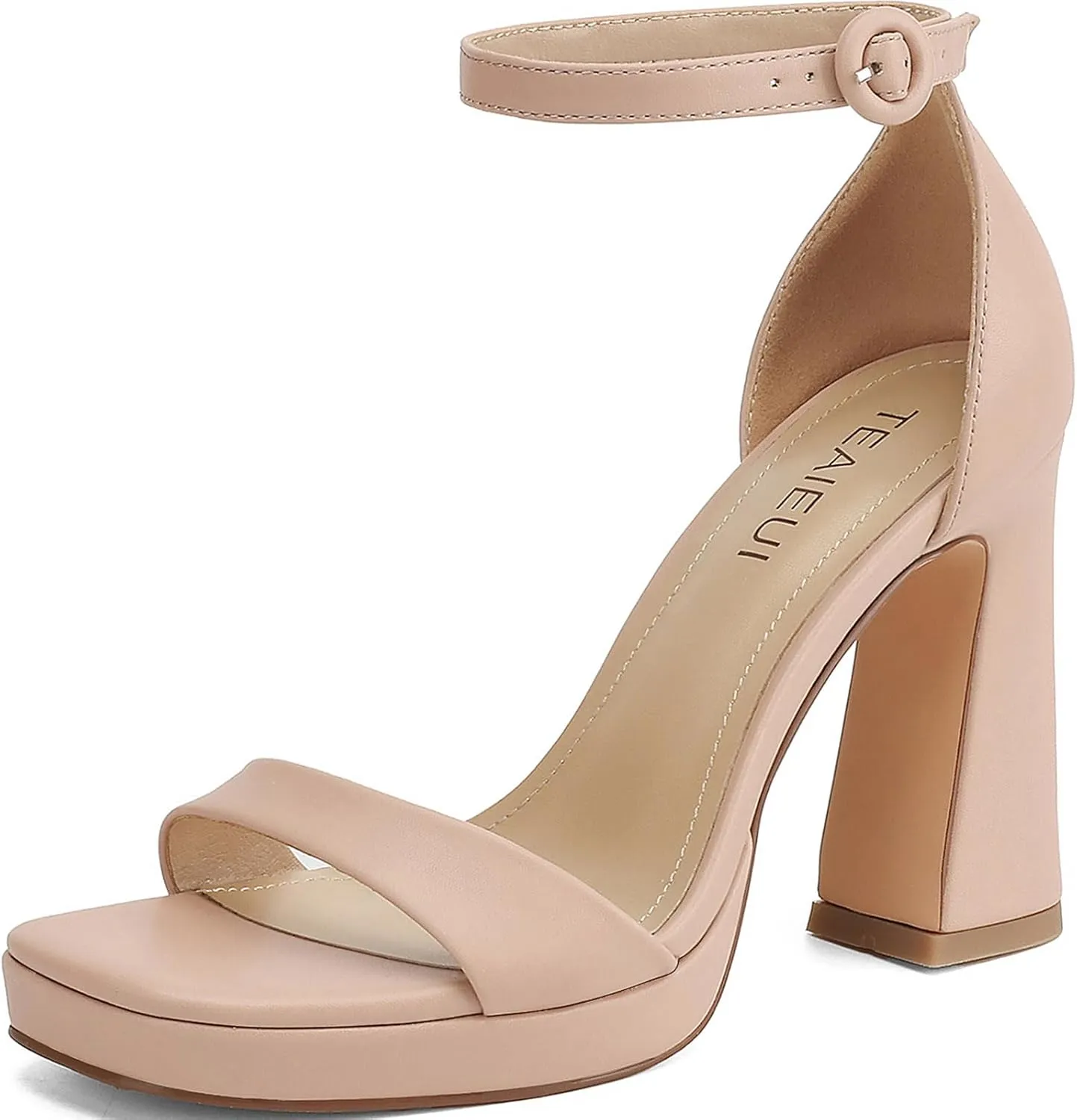 Platform Heels for Women Chunky High Heels with Ankle Strap Square Toe Strappy Heels for Women Heeled Sandals