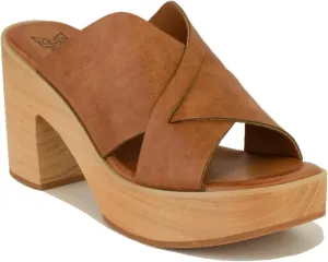Platform Sandal for Women Wood Clogs Crisscross Heel Clogs Backless Slippers Peep Toe Sandal Slip On Slides Sandals