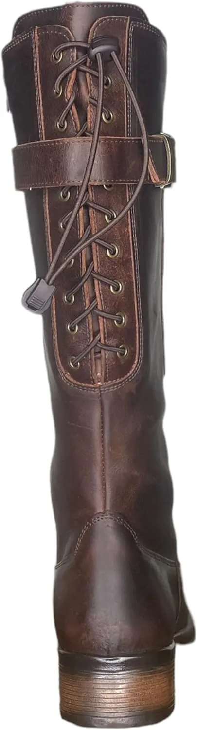 QUEEN USA TEXAS Women's Western Mid-Calf Riding Boots, Fashion Casual Leather Chunky Heel Zipper Booties