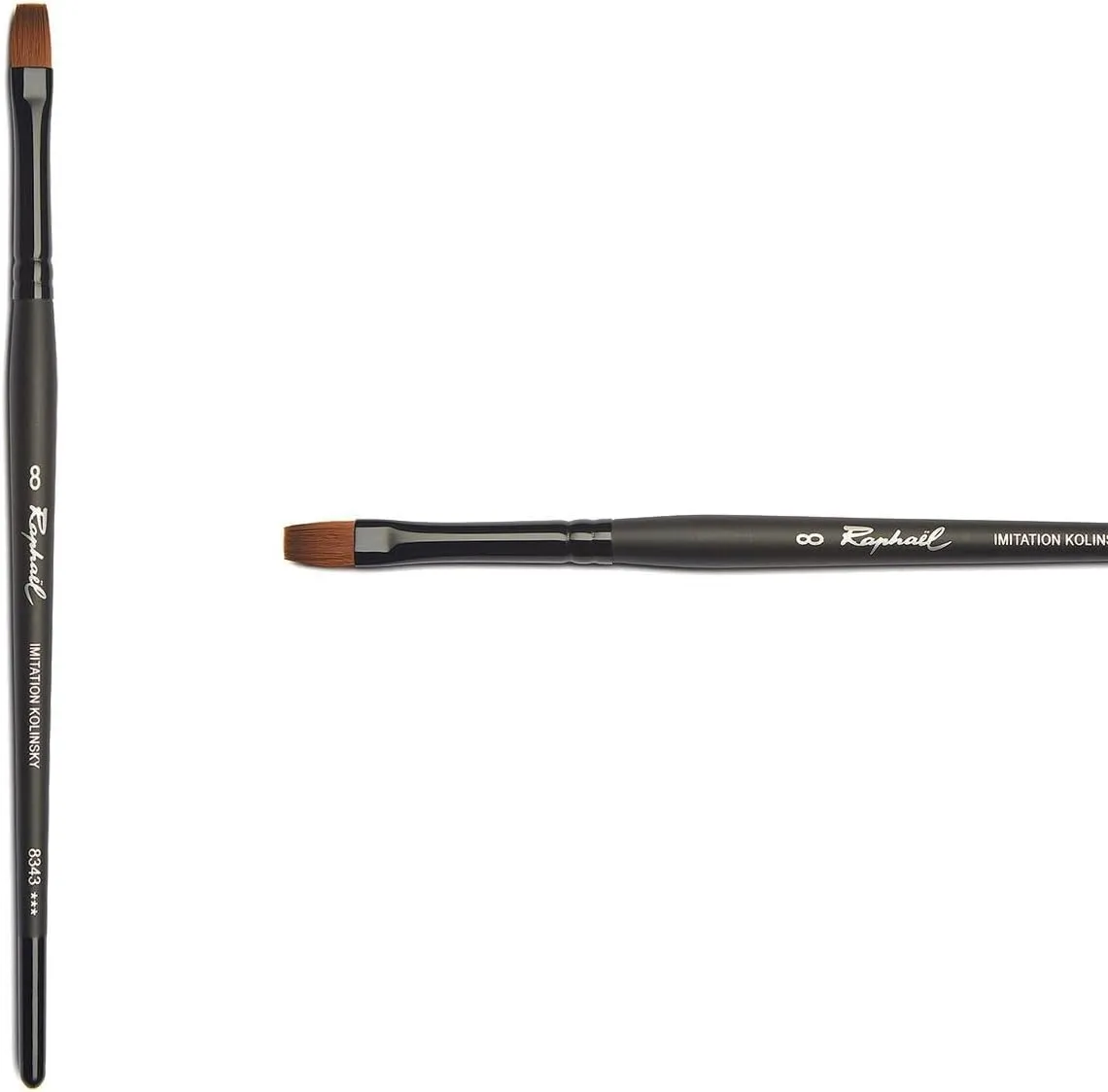 Raphael Stradivarius Synthetic Kolinsky Watercolor Brush, 8, Black