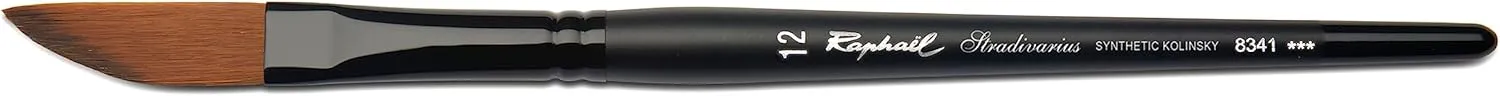 Raphael Stradivarius Synthetic Kolinsky Watercolor Brush, Black