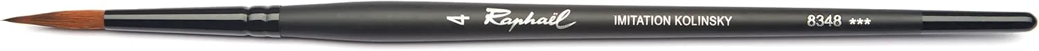 Raphael Stradivarius Synthetic Kolinsky Watercolor Brush, Black