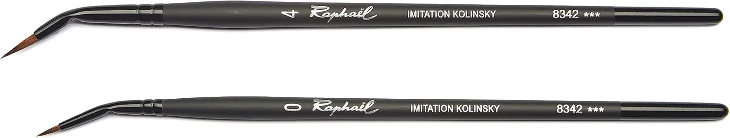 Raphael Stradivarius Synthetic Kolinsky Watercolor Brush, Curved Rounds, 4
