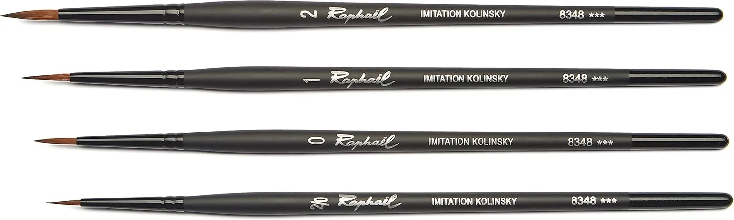 Raphael Stradivarius Synthetic Kolinsky Watercolor Brush, Round Sharp, 1