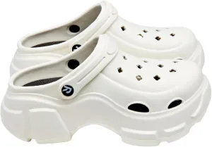Red by Kiss Platform Air Clogs, Waterproof & Breathable Unisex White Slippers, Customizable Fun Water Daily Sandals, Lightweight Comfortable Beach Shoes