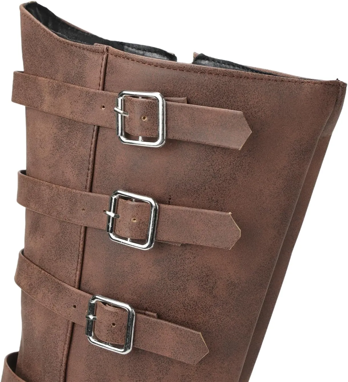 Renaissance PU Leather Medieval Pirate Boots Fashion Men's Steampunk Riding Long Boots for Halloween
