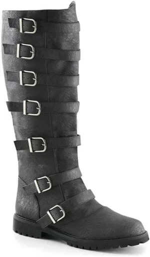 Renaissance PU Leather Medieval Pirate Boots Fashion Men's Steampunk Riding Long Boots for Halloween