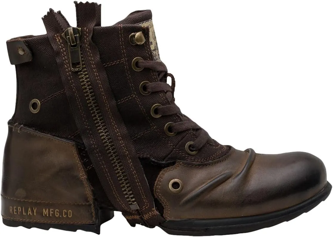Replay Men's Unlined Biker Half Shaft Ankle Boots