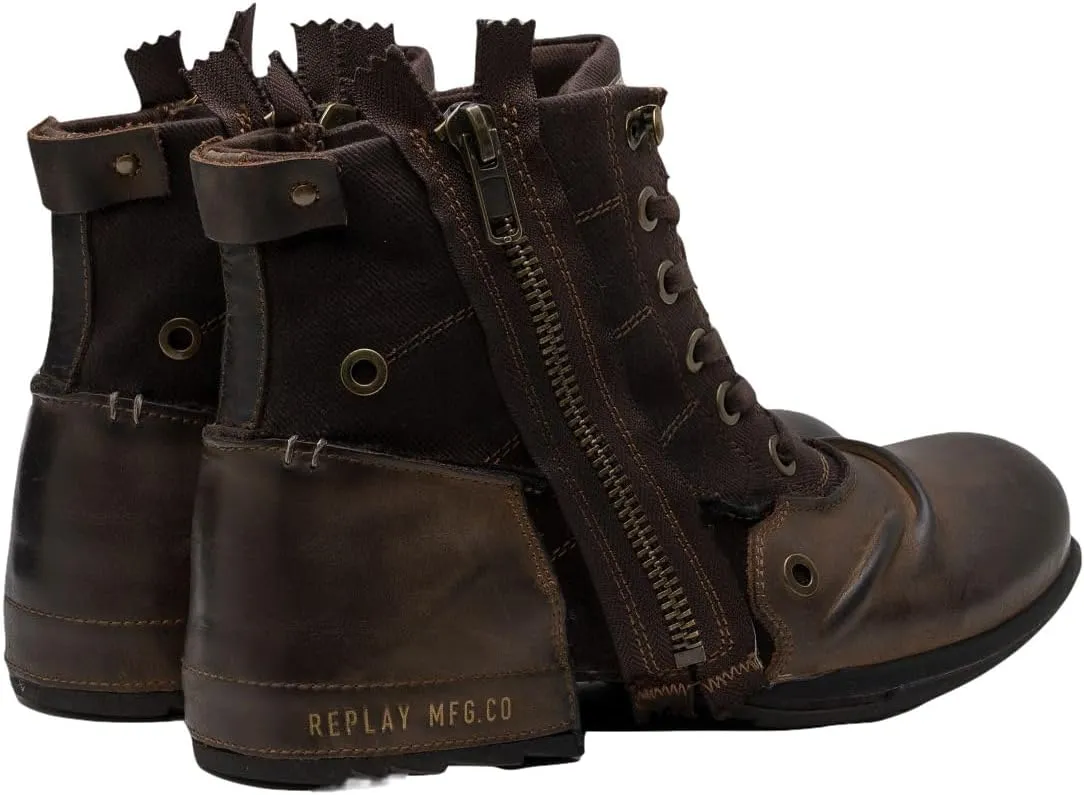 Replay Men's Unlined Biker Half Shaft Ankle Boots