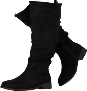 RF ROOM OF FASHION Women's Athletic Wide Calf Knee High Riding Boots