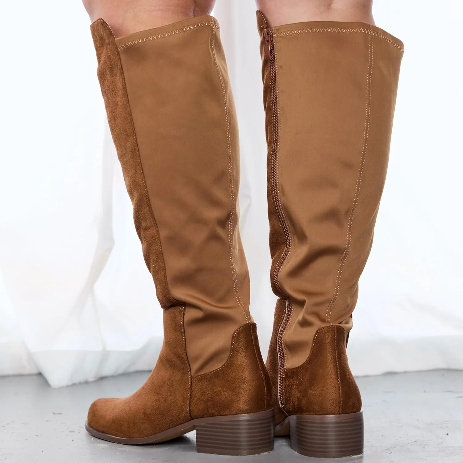 RF ROOM OF FASHION Women's Wide Calf Knee High Riding Boots
