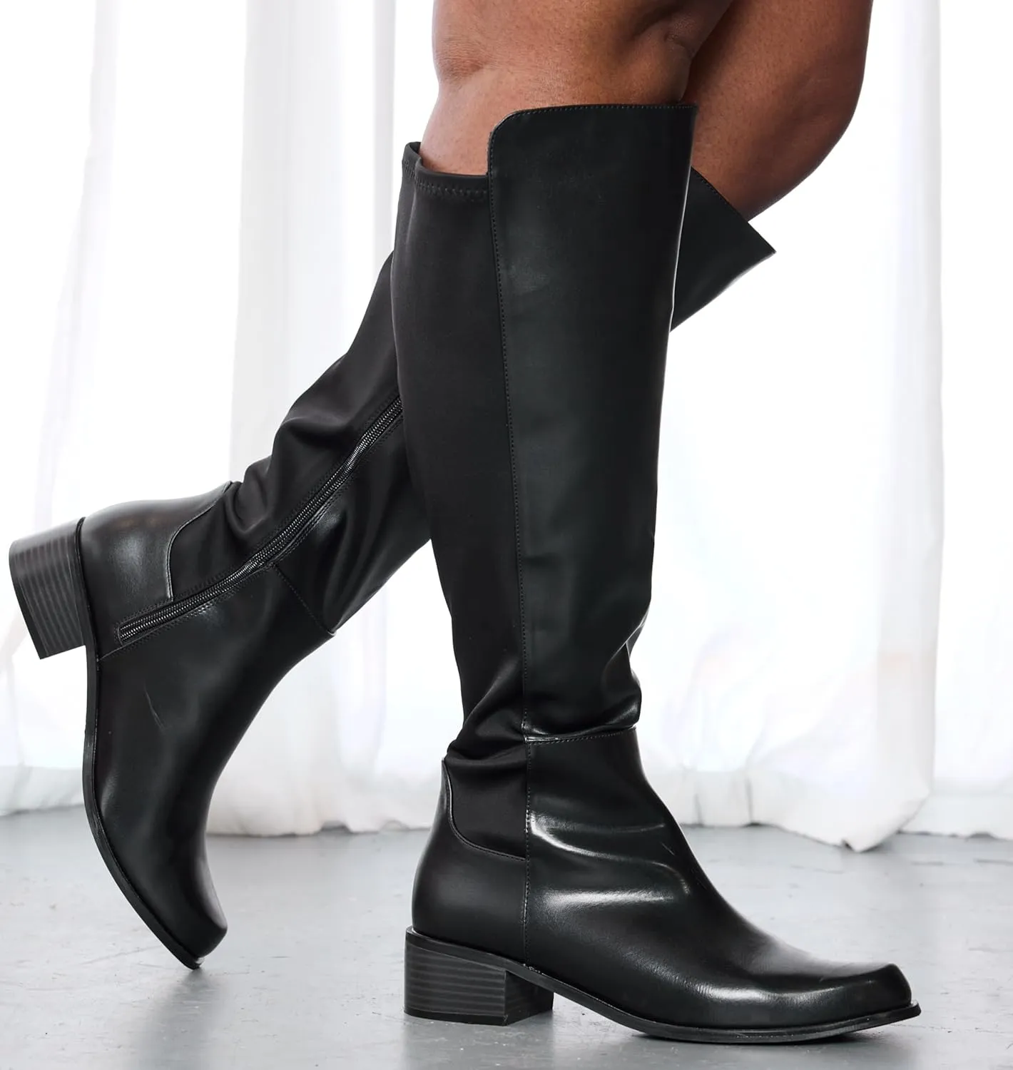 RF ROOM OF FASHION Women's Wide Calf Knee High Riding Boots