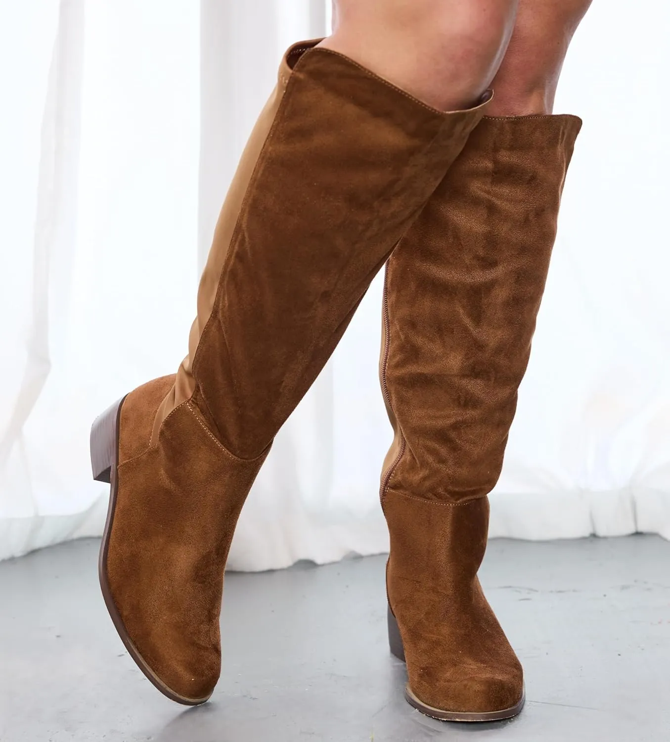 RF ROOM OF FASHION Women's Wide Calf Knee High Riding Boots